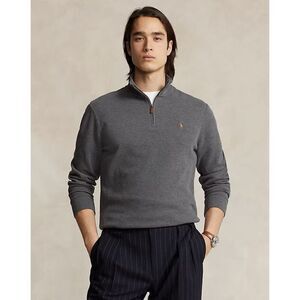 Polo Ralph Lauren 1/4 Zip Estate Rib Pullover  Charcoal Gray XL